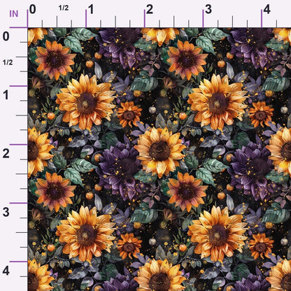 Midnight Sunflowers Pattern 11 Minky Fabric