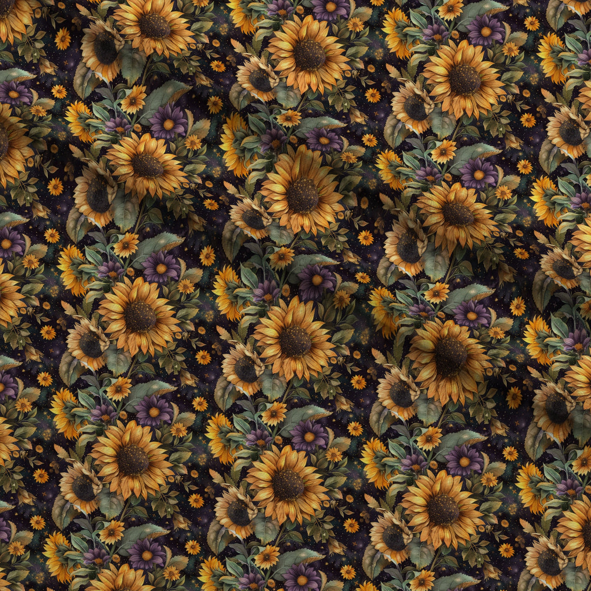 Midnight Sunflowers Pattern 7 Minky Fabric