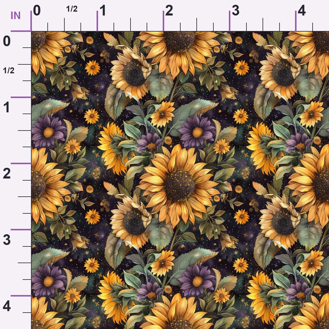 Midnight Sunflowers Pattern 7 Minky Fabric