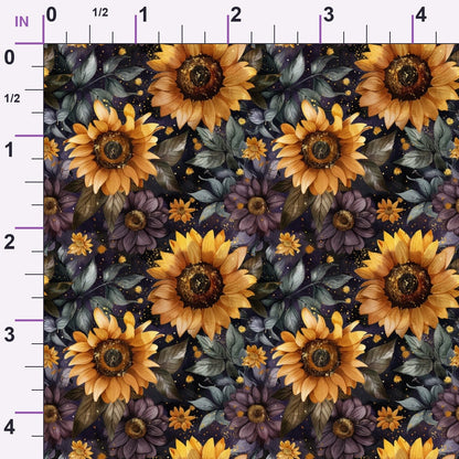 Midnight Sunflowers Pattern 8 Minky Fabric