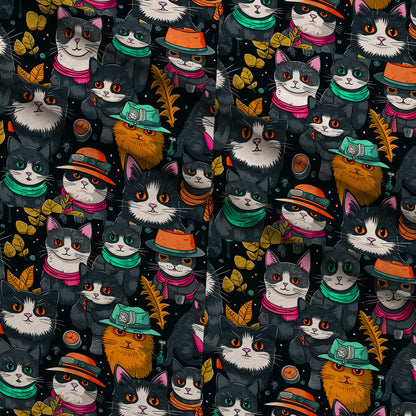 Midnight Whiskers Pattern 2 Minky Fabric