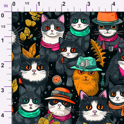 Midnight Whiskers Pattern 2 Minky Fabric
