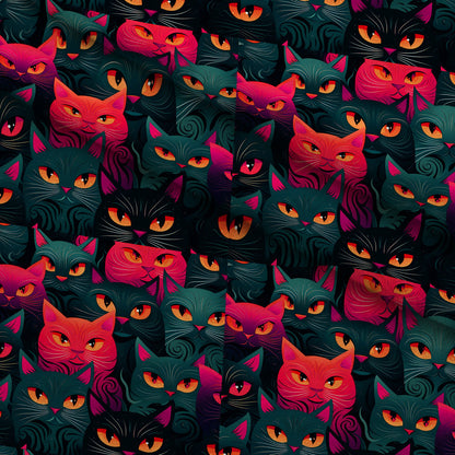 Midnight Whiskers Pattern 3 Minky Fabric
