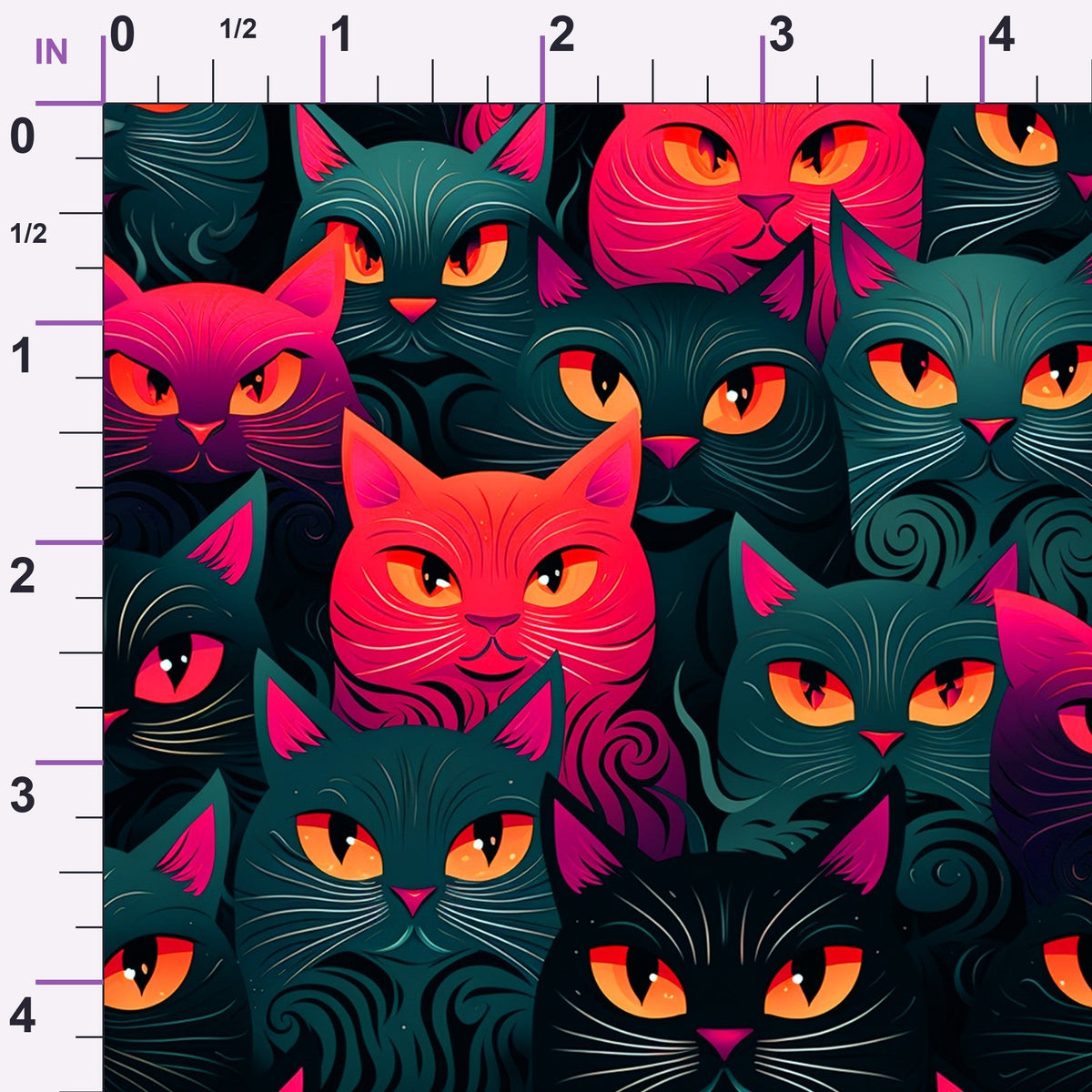 Midnight Whiskers Pattern 3 Minky Fabric