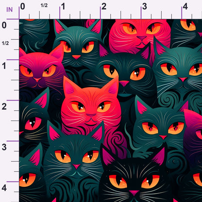 Midnight Whiskers Pattern 3 Minky Fabric