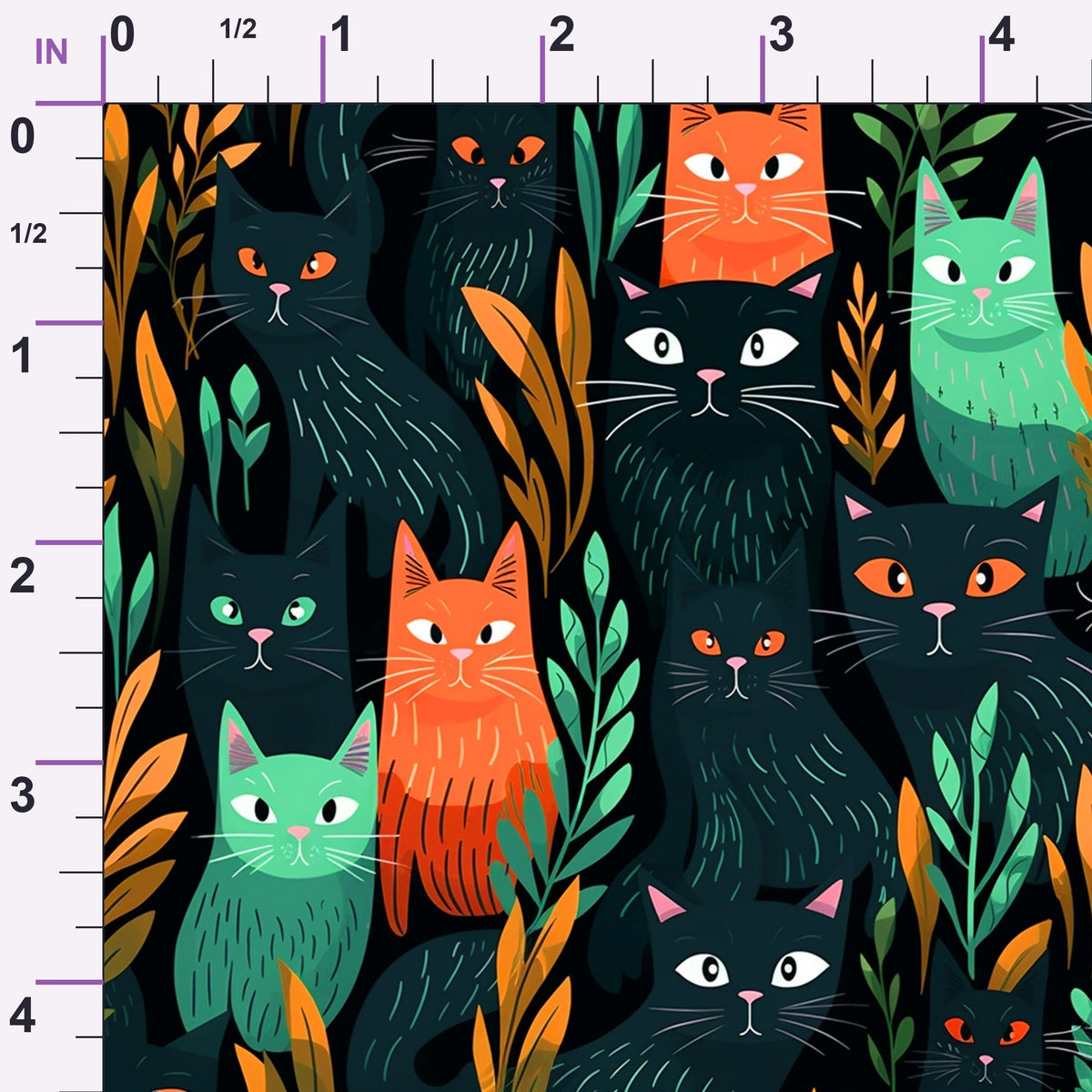 Midnight Whiskers Pattern 4 Minky Fabric