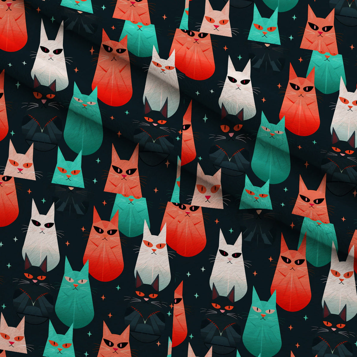 Midnight Whiskers Pattern 6 Minky Fabric