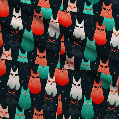 Midnight Whiskers Pattern 6 Minky Fabric