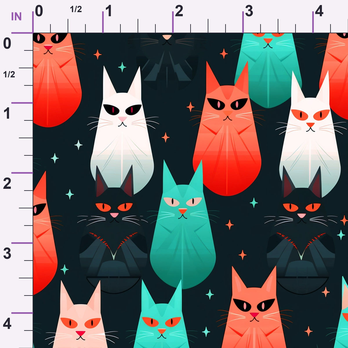 Midnight Whiskers Pattern 6 Minky Fabric