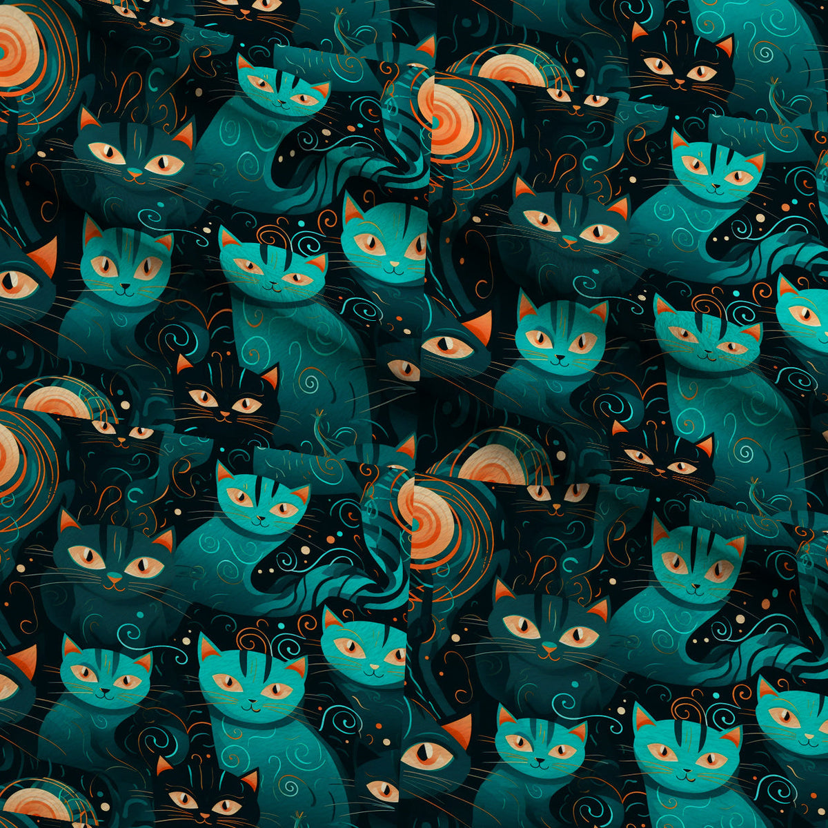 Midnight Whiskers Pattern 7 Minky Fabric