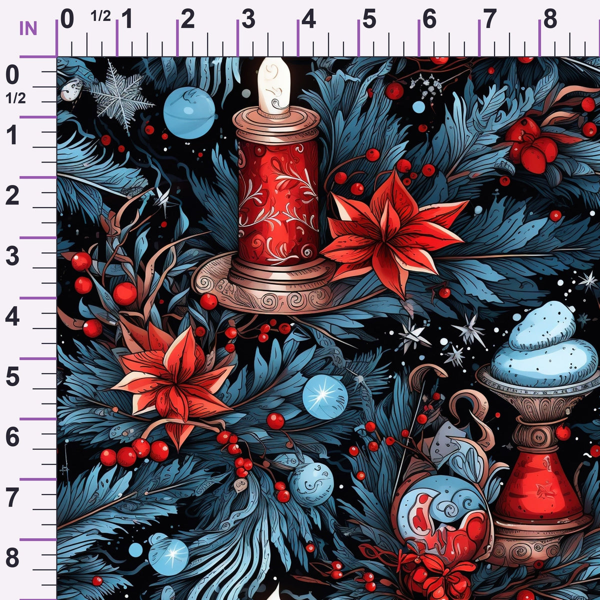 Midnight Yuletide Pattern 10 Minky Fabric
