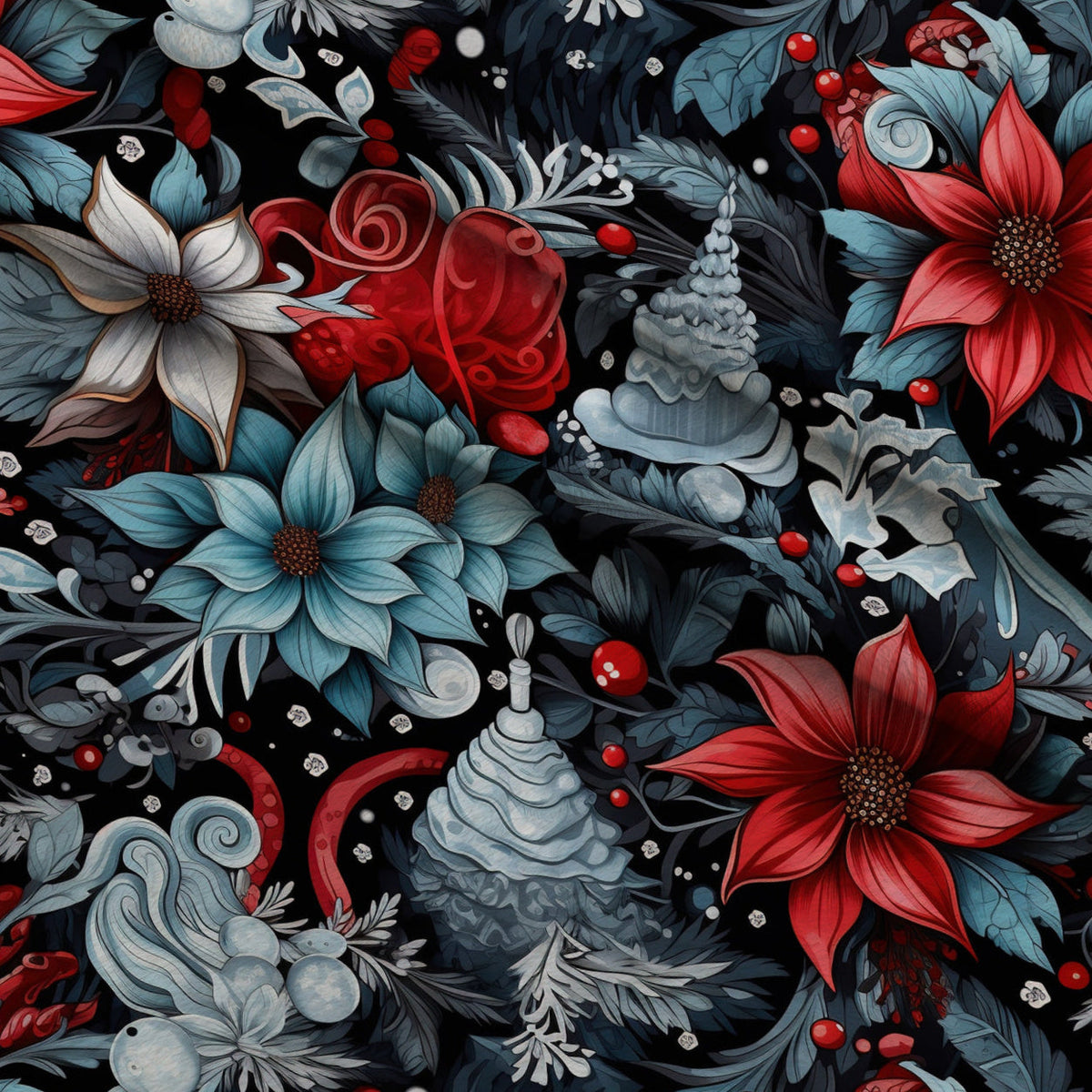 Midnight Yuletide Pattern 11 Minky Fabric