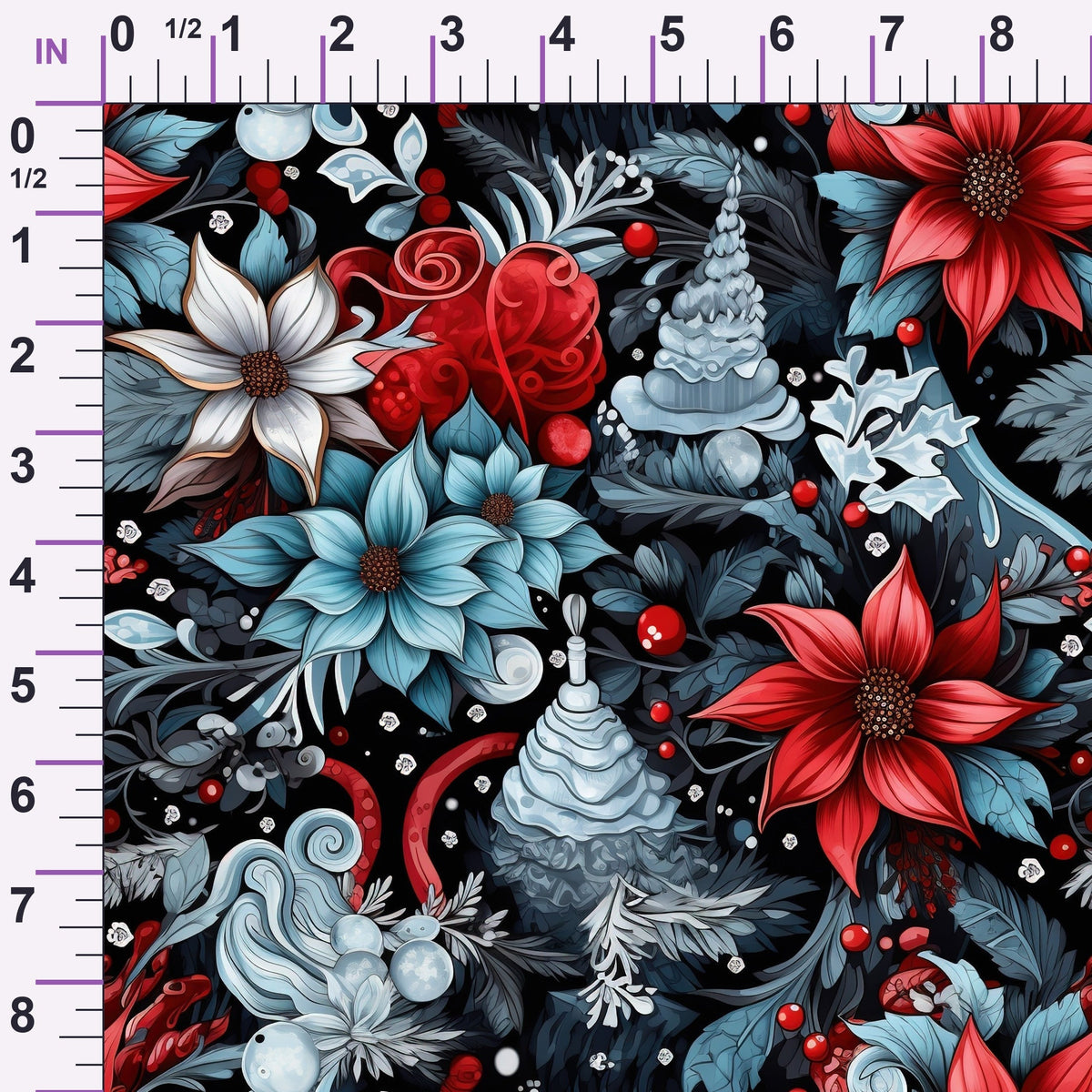 Midnight Yuletide Pattern 11 Minky Fabric