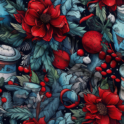 Midnight Yuletide Pattern 2 Minky Fabric