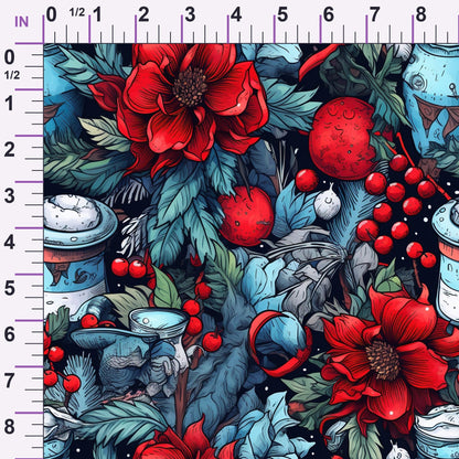 Midnight Yuletide Pattern 2 Minky Fabric