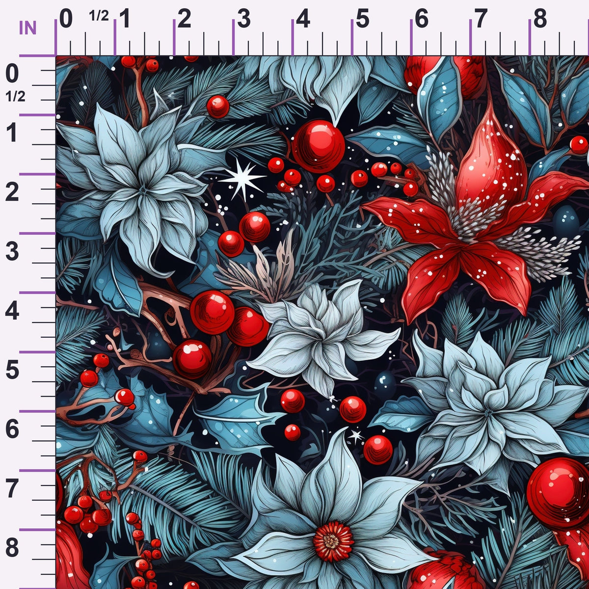 Midnight Yuletide Pattern 3 Minky Fabric
