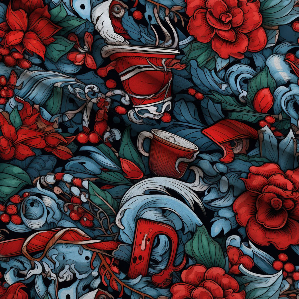 Midnight Yuletide Pattern 4 Minky Fabric