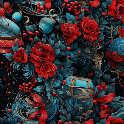 Midnight Yuletide Pattern 5 Minky Fabric