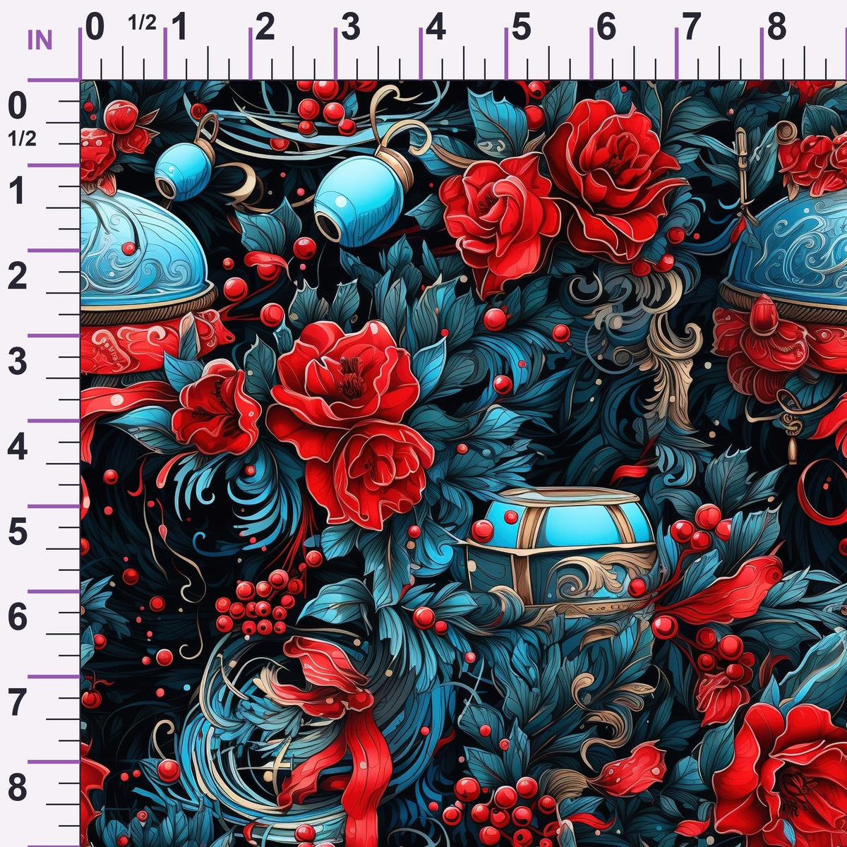 Midnight Yuletide Pattern 5 Minky Fabric
