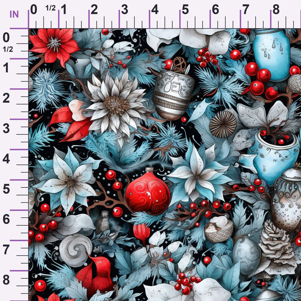 Midnight Yuletide Pattern 7 Minky Fabric