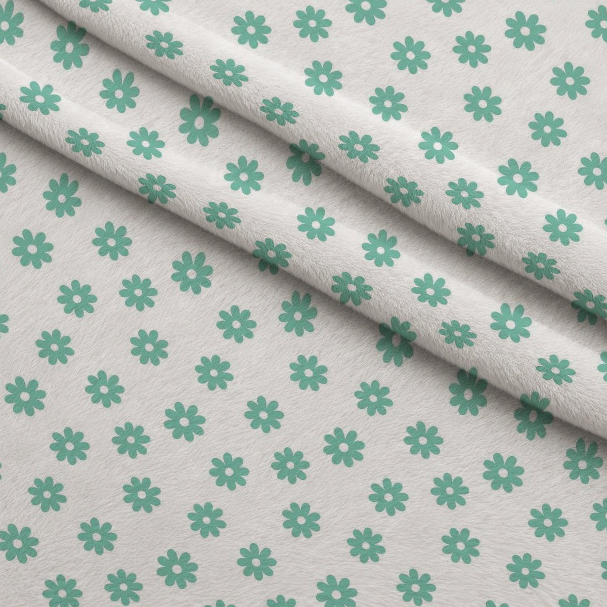Mint Daisies Minky Fabric