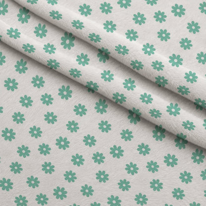 Mint Daisies Minky Fabric