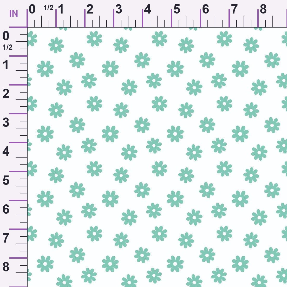 Mint Daisies Minky Fabric