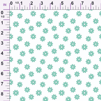 Mint Daisies Minky Fabric