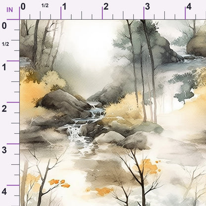 Misty Woodland Brook Pattern 6 Minky Fabric