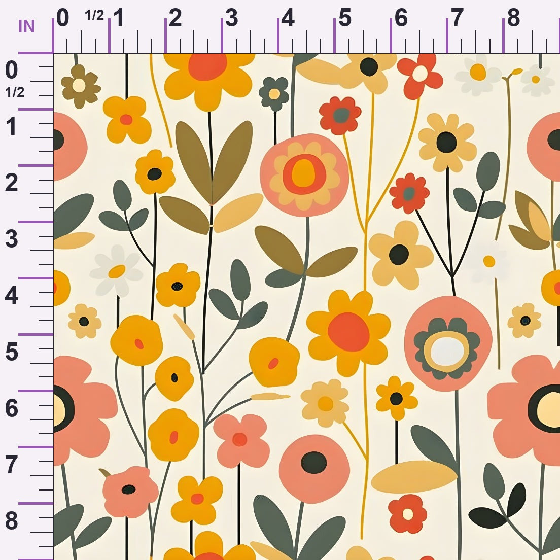 Mod Blossom Patch Pattern 2 Minky Fabric