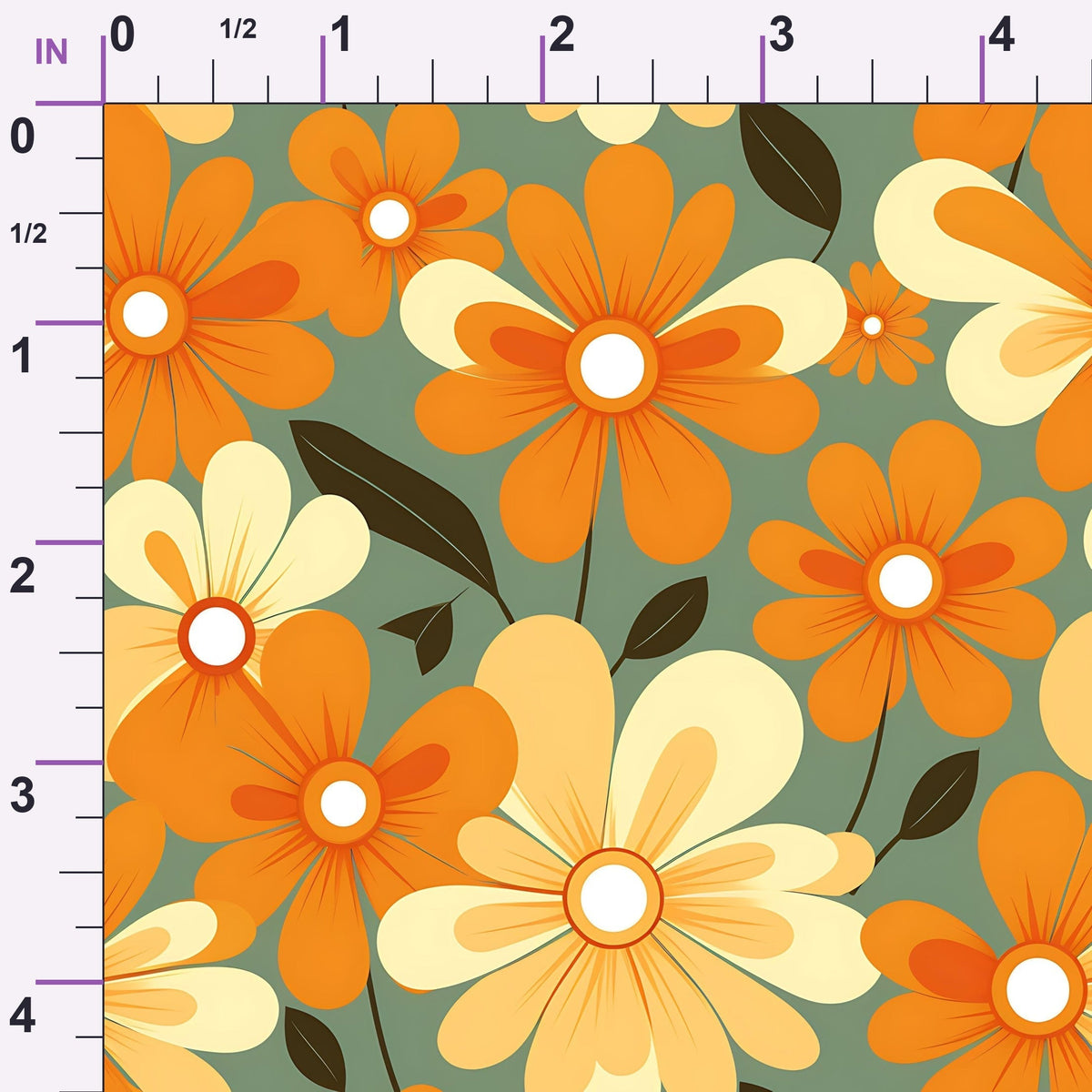 Mod Daisy Daze Pattern 1 Minky Fabric
