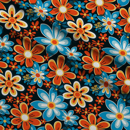 Mod Daisy Daze Pattern 2 Minky Fabric