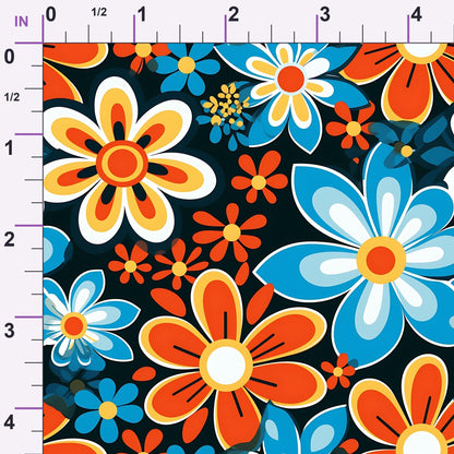 Mod Daisy Daze Pattern 2 Minky Fabric