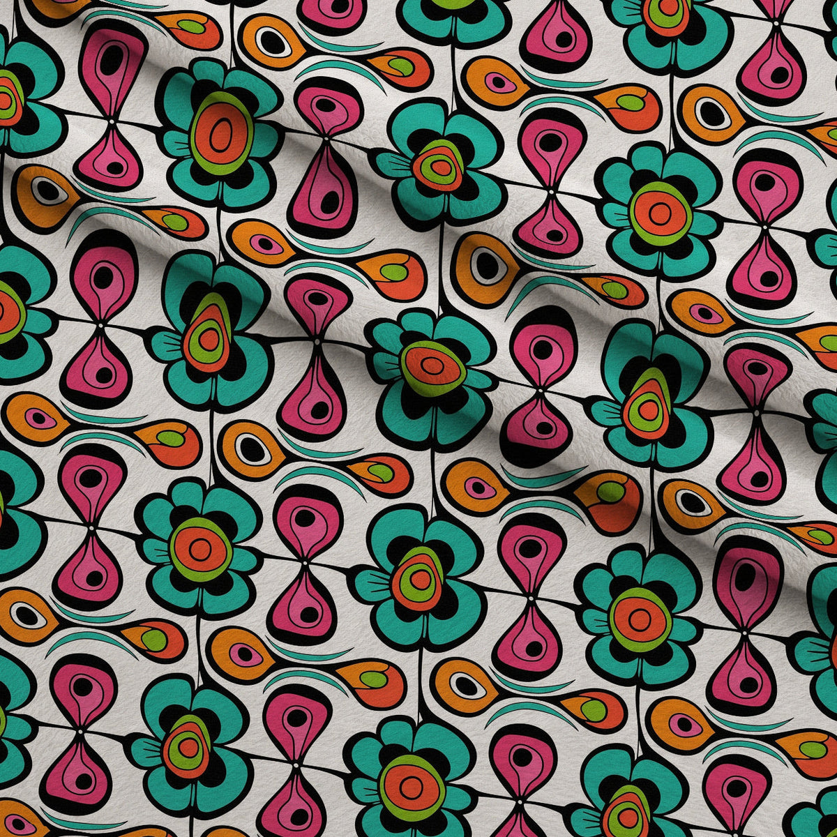 Mod Petal Pop Pattern 3 Minky Fabric