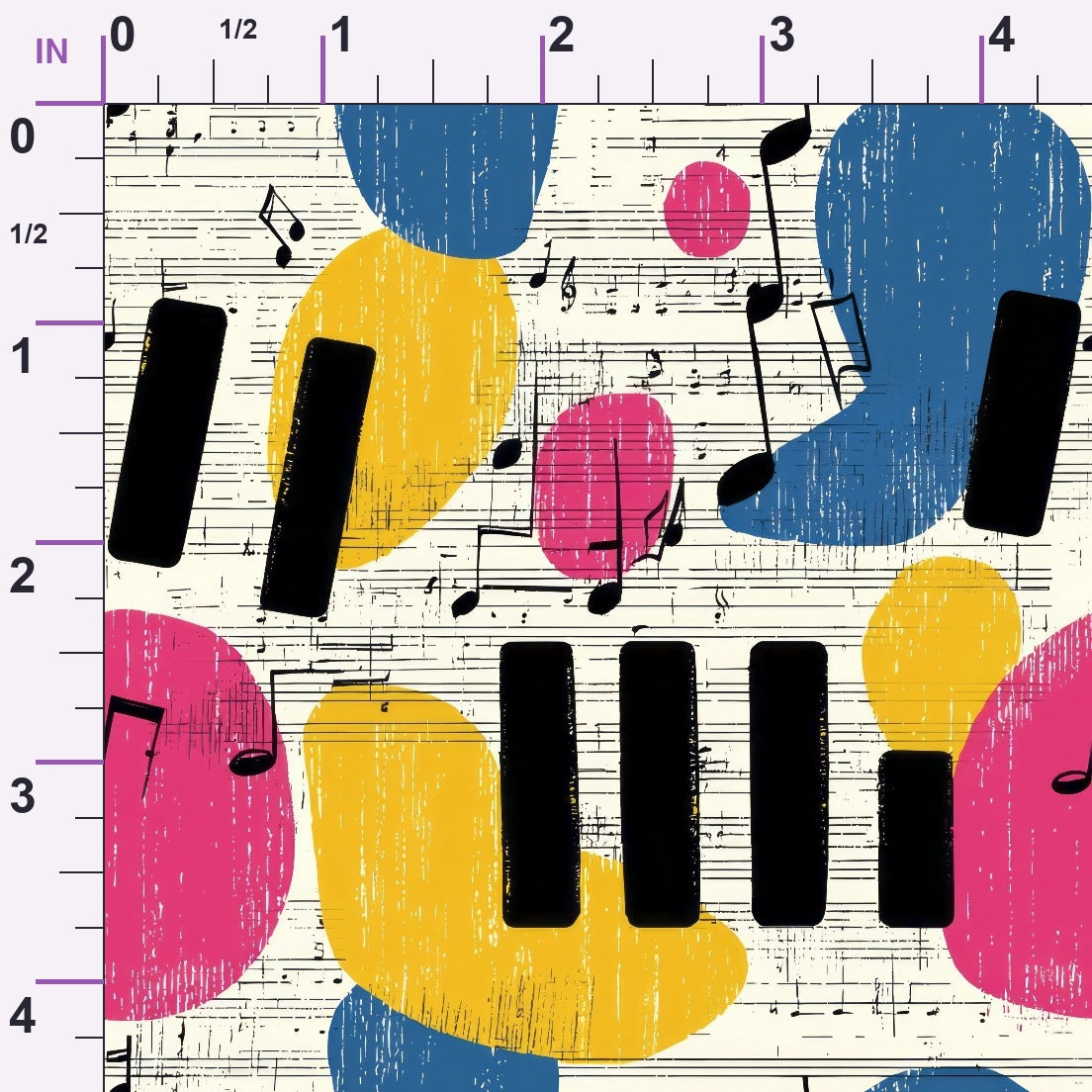 Modern Music Art Minky Fabric