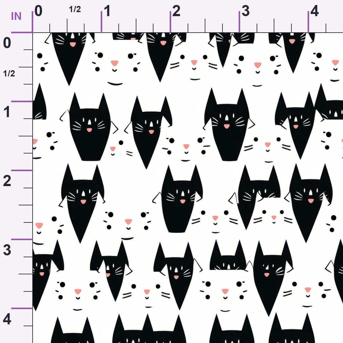 Monochrome Meows Pattern 10 Minky Fabric