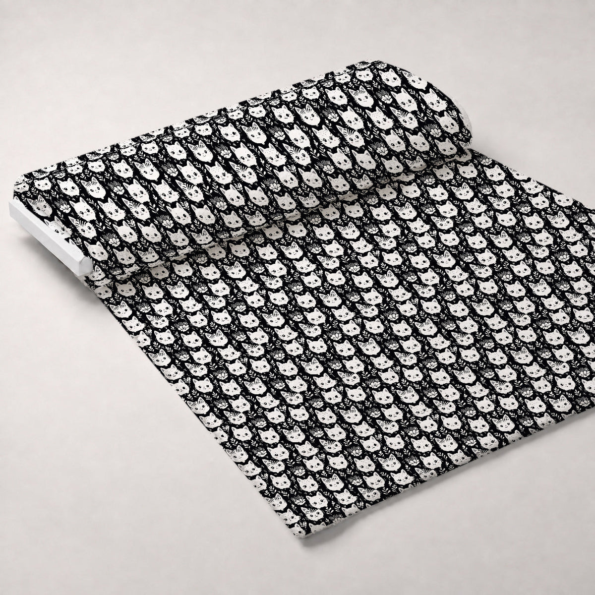 Monochrome Meows Pattern 15 Minky Fabric