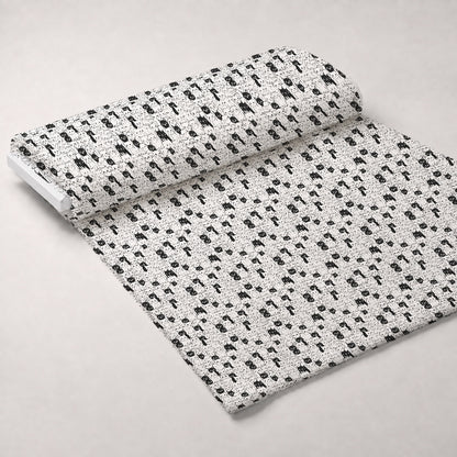 Monochrome Meows Pattern 19 Minky Fabric