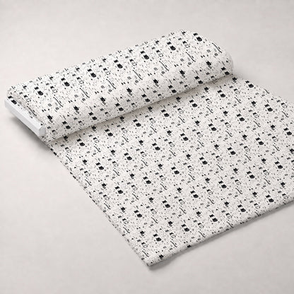 Monochrome Meows Pattern 7 Minky Fabric