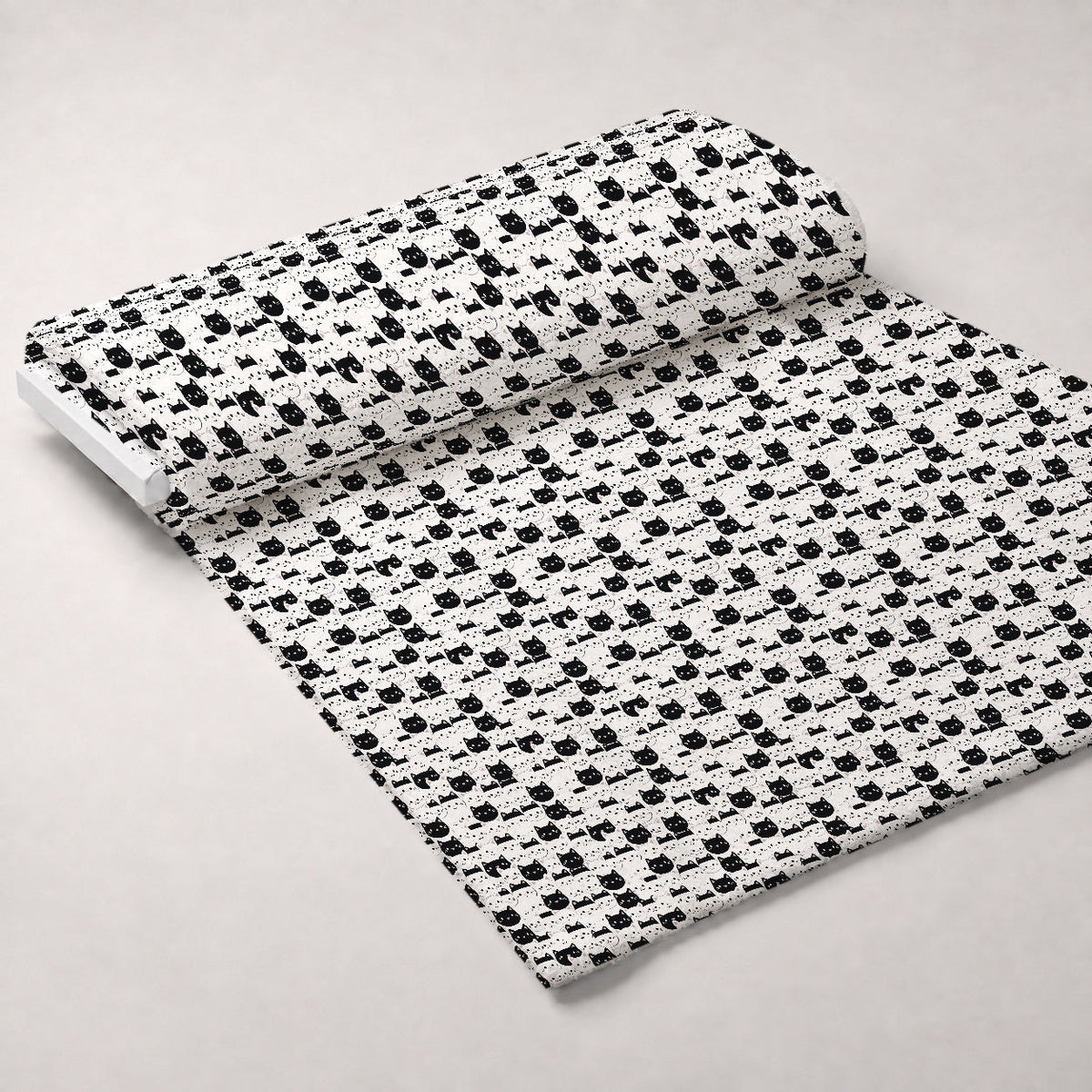 Monochrome Meows Pattern 8 Minky Fabric