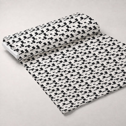 Monochrome Meows Pattern 8 Minky Fabric