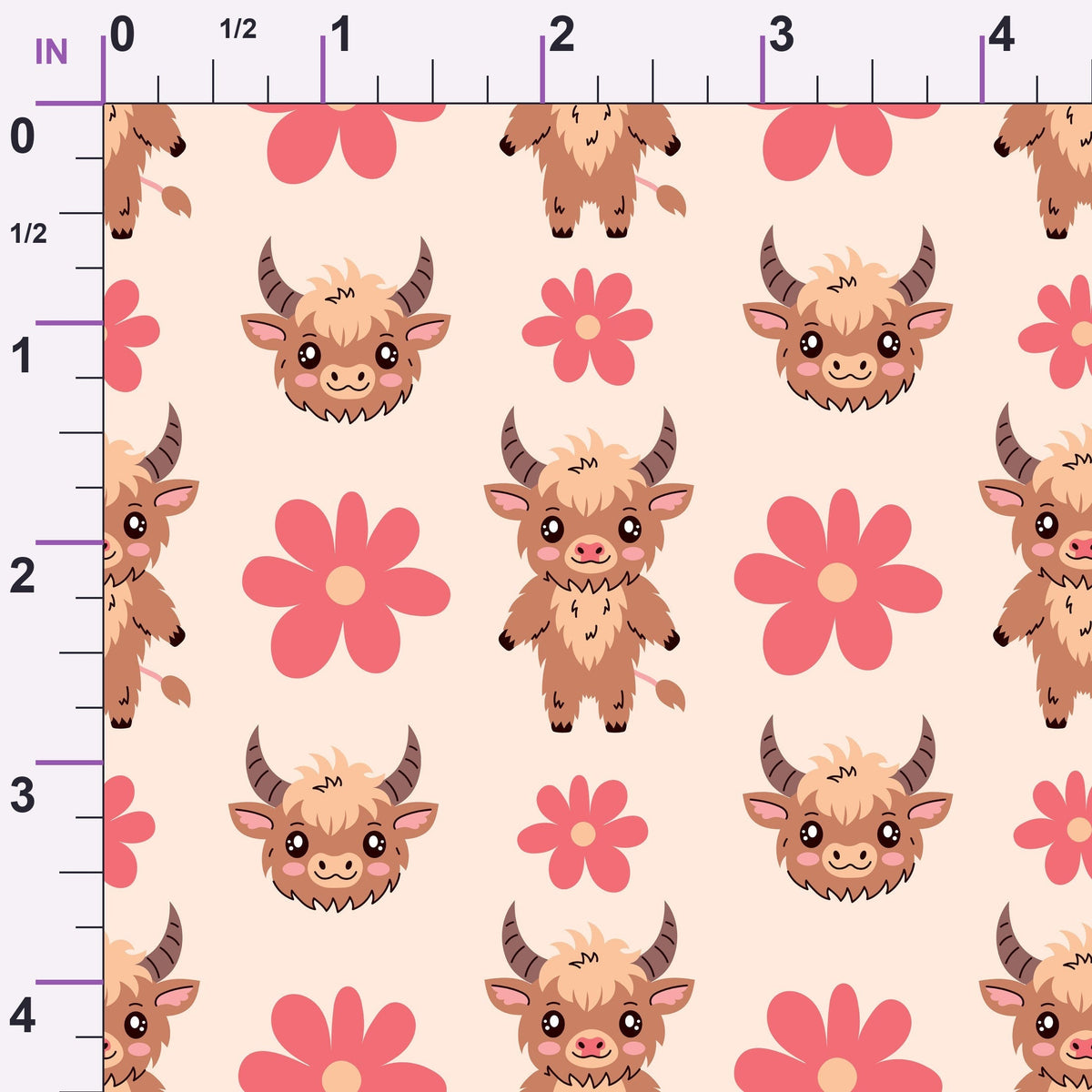 Moo Meadow Pattern 4 Minky Fabric