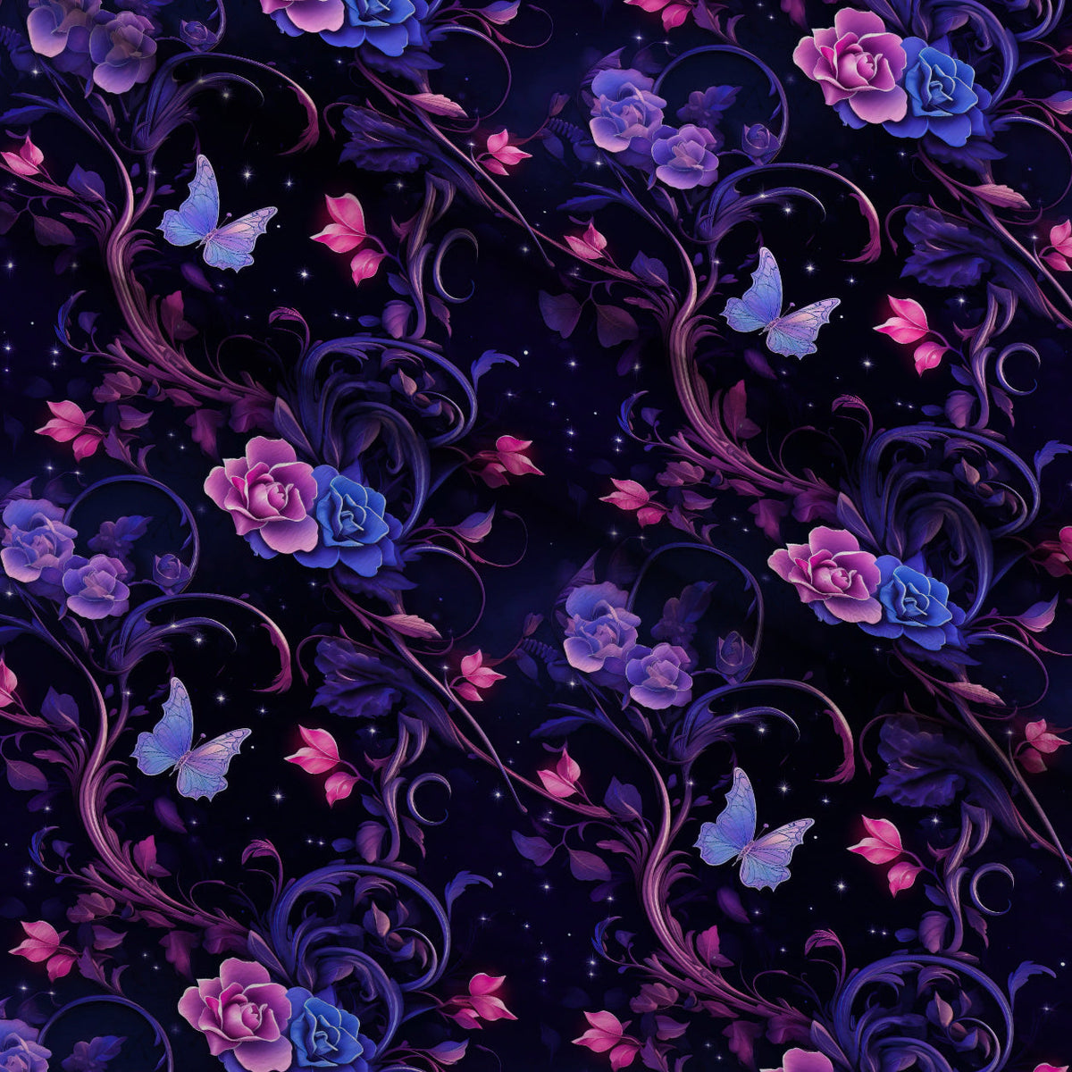 Moonlit Blooms Pattern 6 Minky Fabric