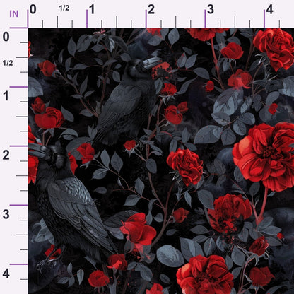 Moonlit Raven Garden Pattern 11 Minky Fabric