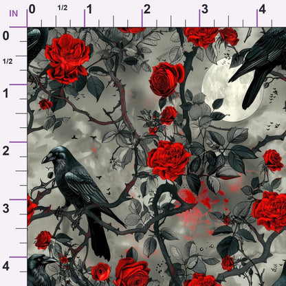 Moonlit Raven Garden Pattern 3 Minky Fabric