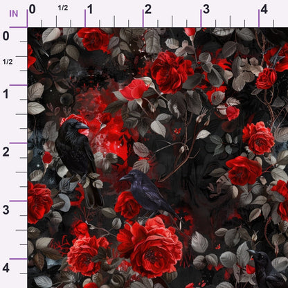 Moonlit Raven Garden Pattern 4 Minky Fabric