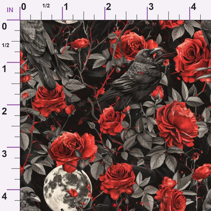 Moonlit Raven Garden Pattern 7 Minky Fabric