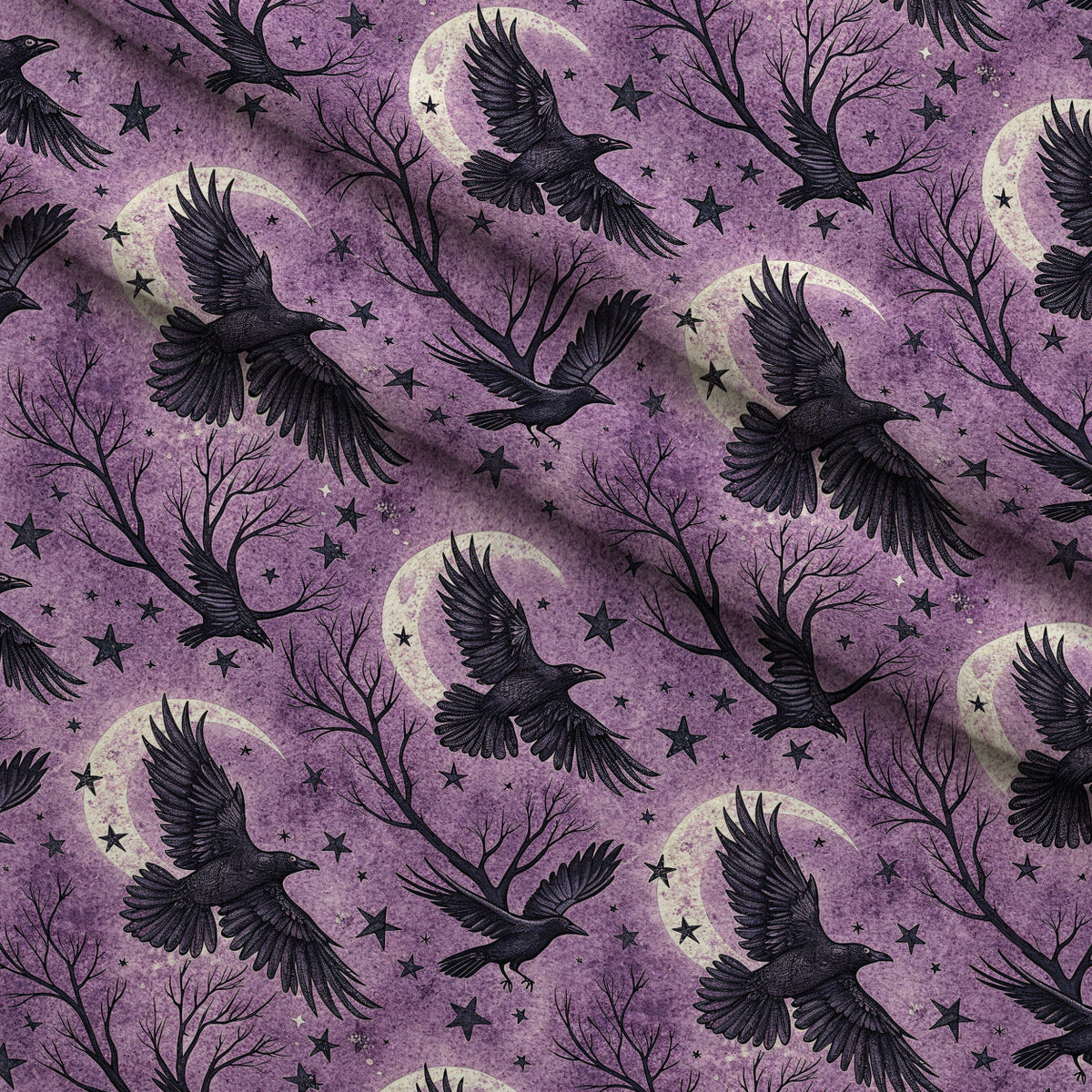 Moonlit Raven Pattern 21 Minky Fabric