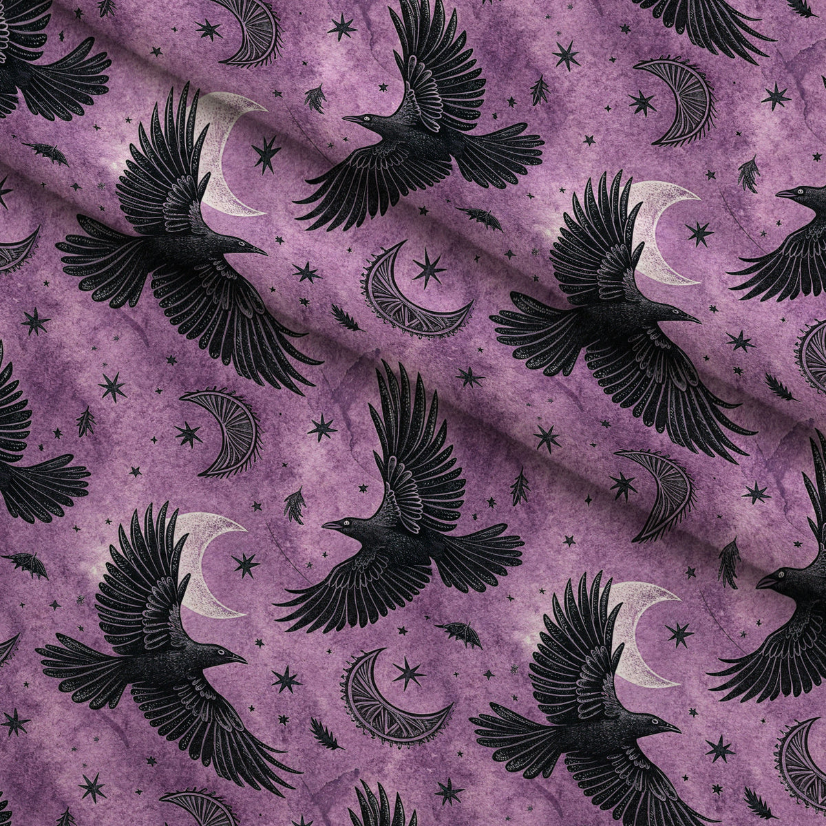 Moonlit Raven Pattern 26 Minky Fabric