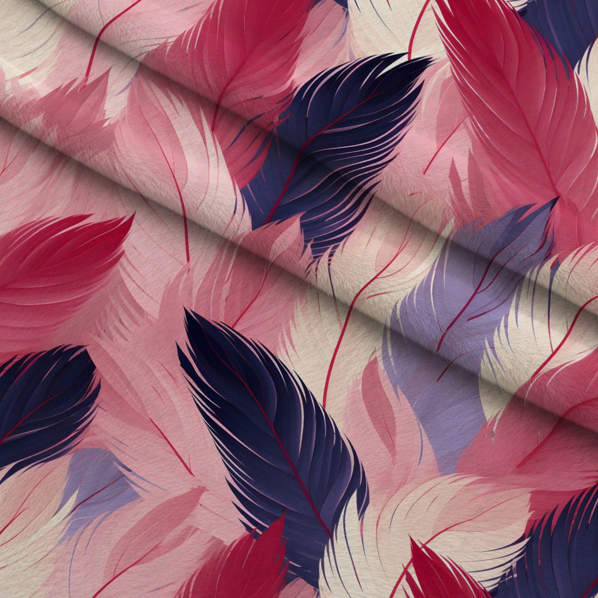 Multi Feathers Pattern 1 Minky Fabric